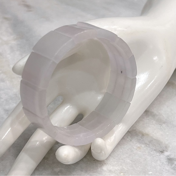 Natural Jade Thick Stretch Bracelet - Picture 7 of 12